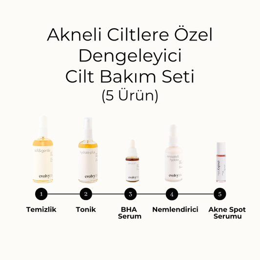 Natural Skin Care Routine Set for Acne Skin