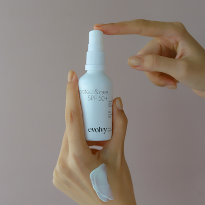 Protect & Care SPF 50+: Leke Karşıtı & Nemlendirici Güneş Koruyucu, Roza Dostu, Doğal & Temiz İçerik