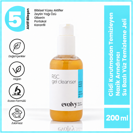 RSC Gel Cleanser: Hassas, Karma ve Yağlı Ciltler İçin Sülfatsız Temizleme Jeli, Roza Dostu, Doğal & Temiz İçerik