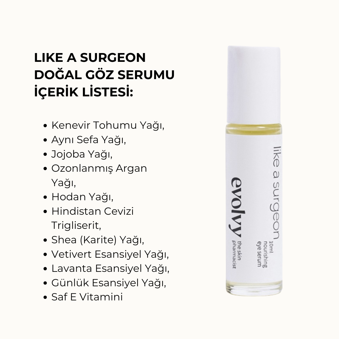 Like A Surgeon – Esneklik, Onarım ve Koruma Sağlayan Göz Serumu, Roza Dostu, Doğal & Temiz İçerik